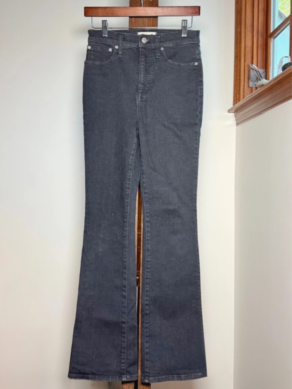 Madewell High-Rise Black Skinny Flare Jeans
